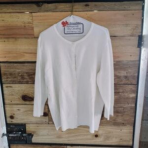 Classic White Button-Up Cardigan